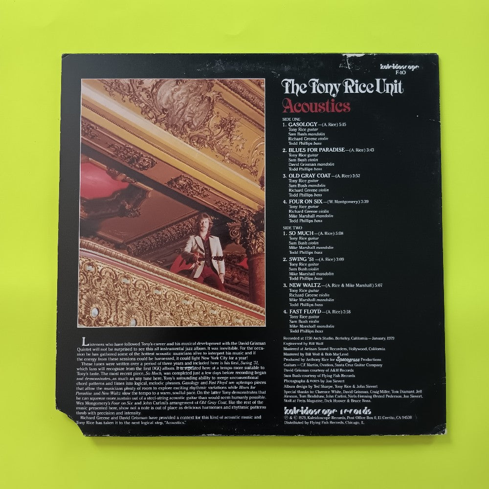 The Tony Rice Unit - Acoustics - 1979 - Kaleidoscope F-10 - Used - EX - Vinyl