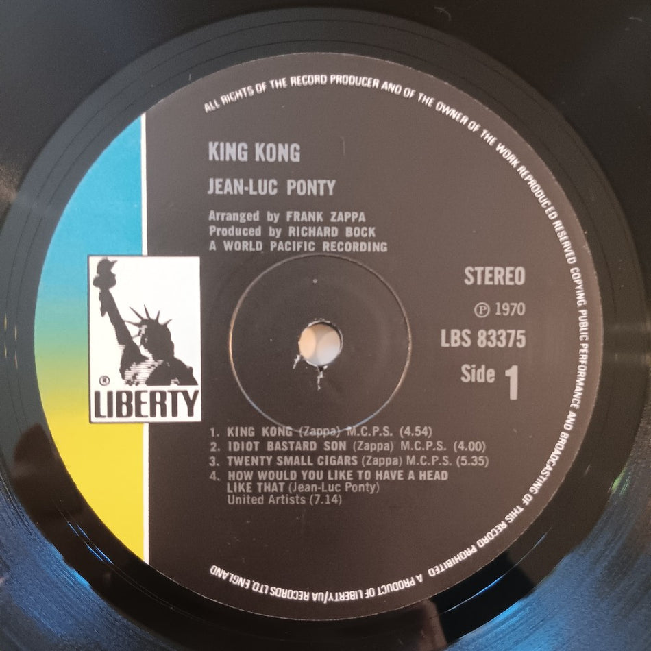Jean-Luc Ponty - King Kong / The Music Of Zappa UK - 1970 - LBS 83375 - Used - EX - Vinyl