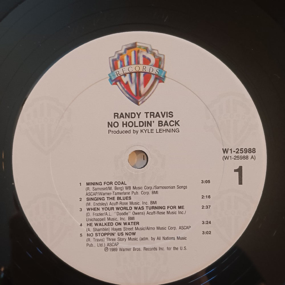Randy Travis - No Holdin' Back PROMO CLUB EDITION - 1989 - W1 25988 - Used - EX - Vinyl