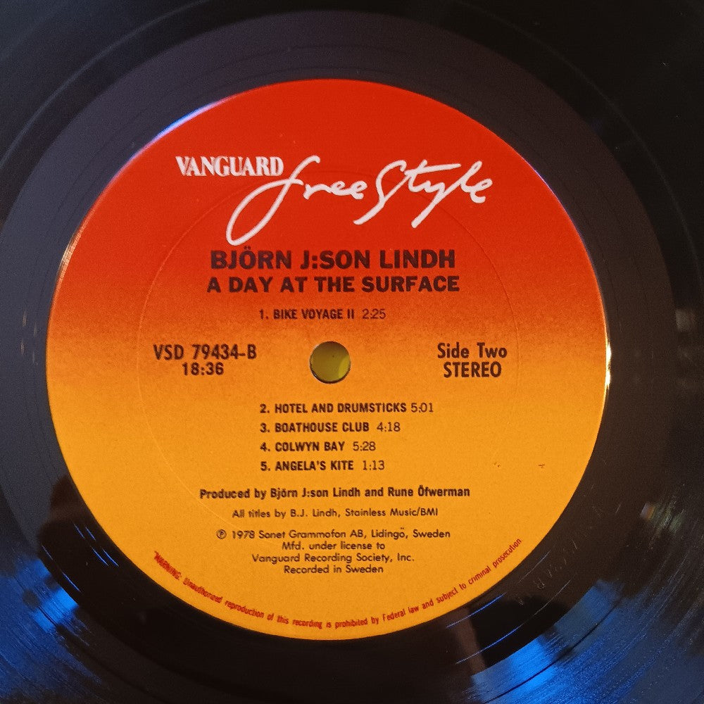 Bjorn J:Son Lindh - A Day At The Surface - 1978 - VSD 79434 - Used - VG++ - Vinyl