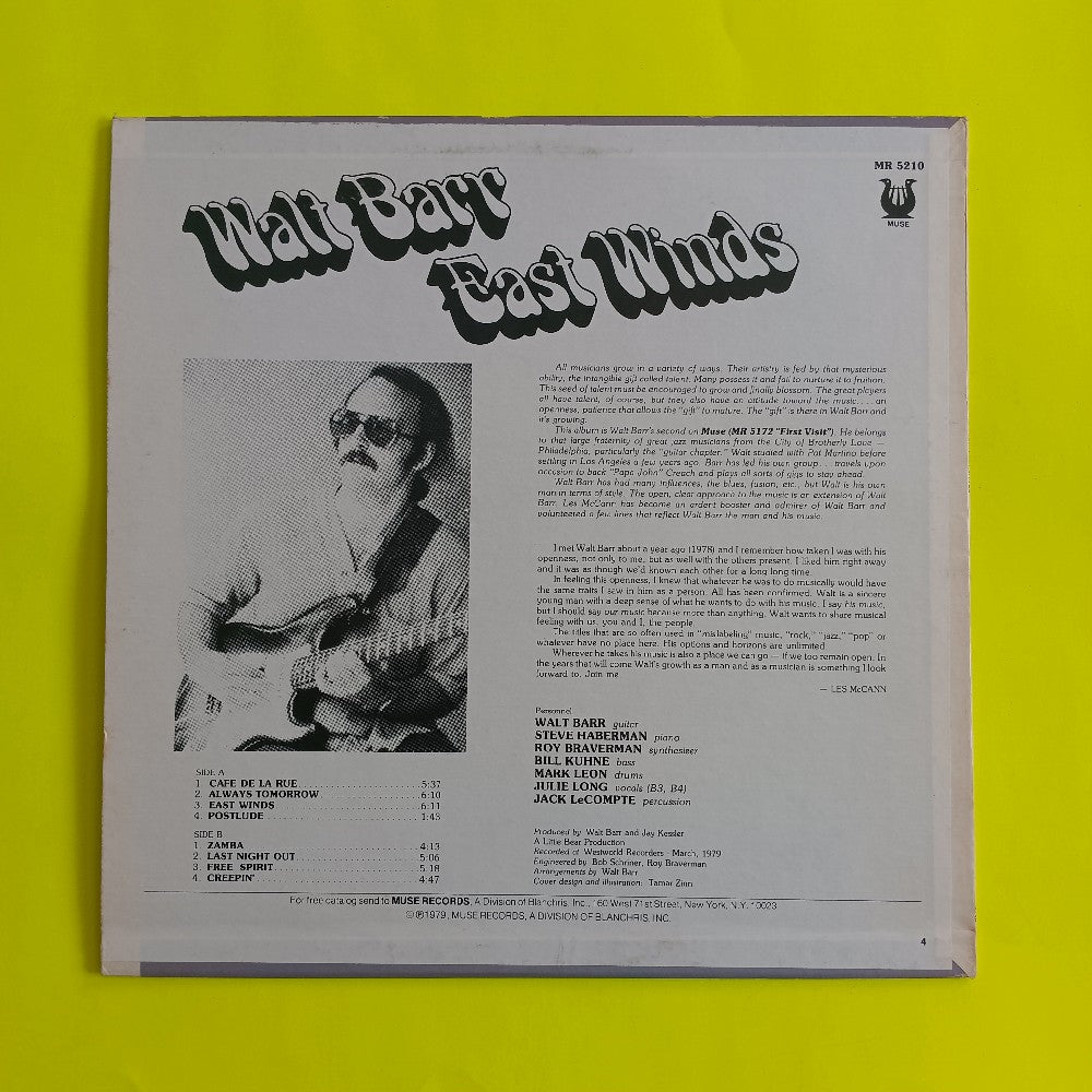 Walt Barr - East Winds  - 1979 - MR 5210 - Used - VG++ - Vinyl