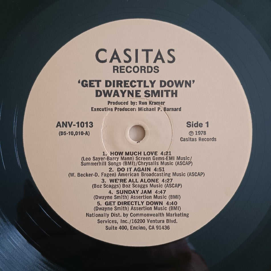 Dwayne Smith - Get Directly Down - 1978 - ANV-1013 - Used - EX - Vinyl