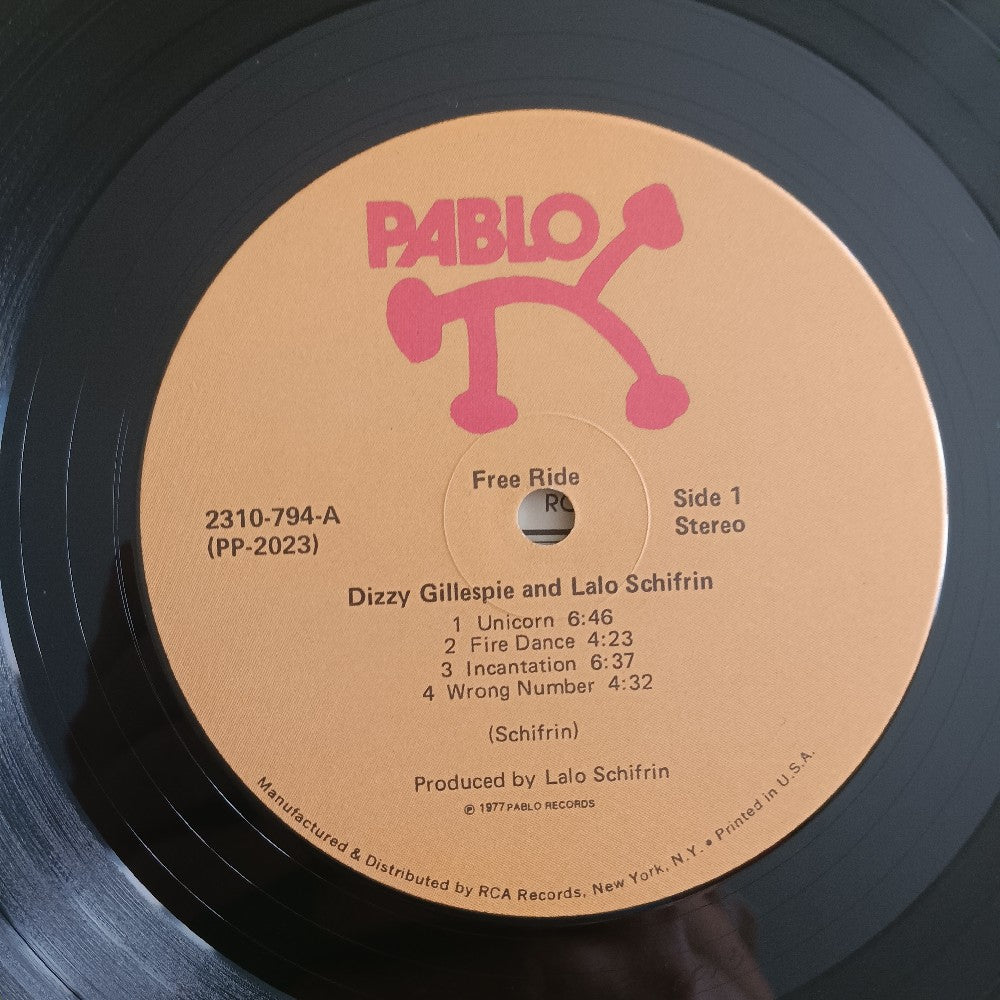 Dizzy Gillespie W. Lalo Schifrin - Free Ride - 1977 - PABLO 2310 794 - Used - VG++ - Vinyl