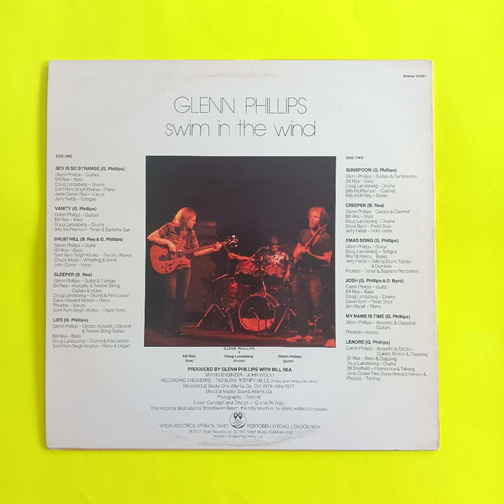Glenn Phillips - Swim In The Wind UK - 1977 - V2087 - Used - EX - Vinyl
