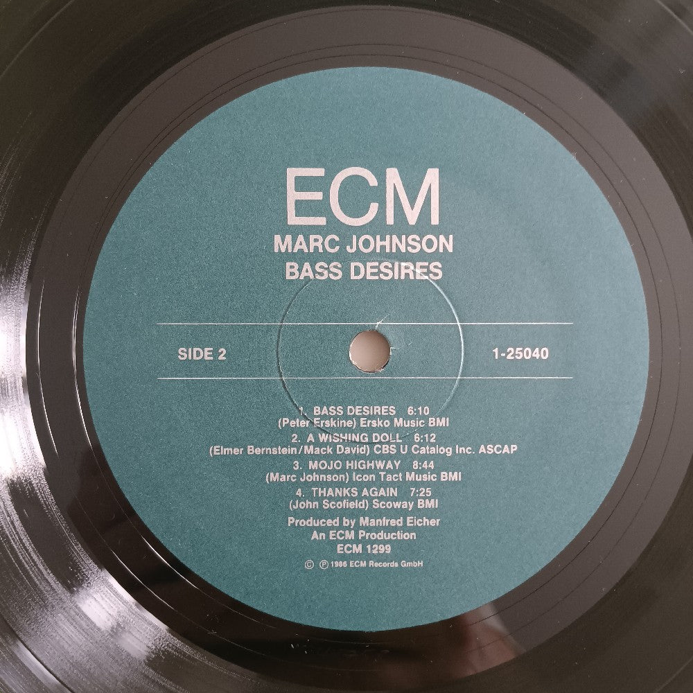 Marc Johnson /Frisell Scofield Erskine - Bass Desires - 1986 - 1-25040 ECM 1299 - Used - VG++ - Vinyl