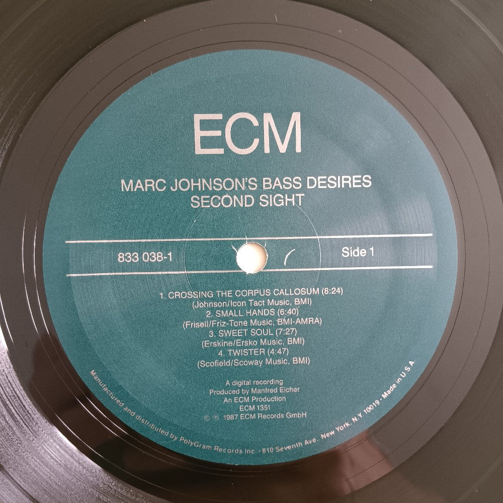 Marc Johnson's Bass Desires - Second Sight - 1987 - ECM 1351 833-038-1 - Used - NM - Vinyl