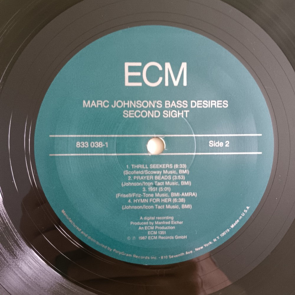 Marc Johnson's Bass Desires - Second Sight - 1987 - ECM 1351 833-038-1 - Used - NM - Vinyl
