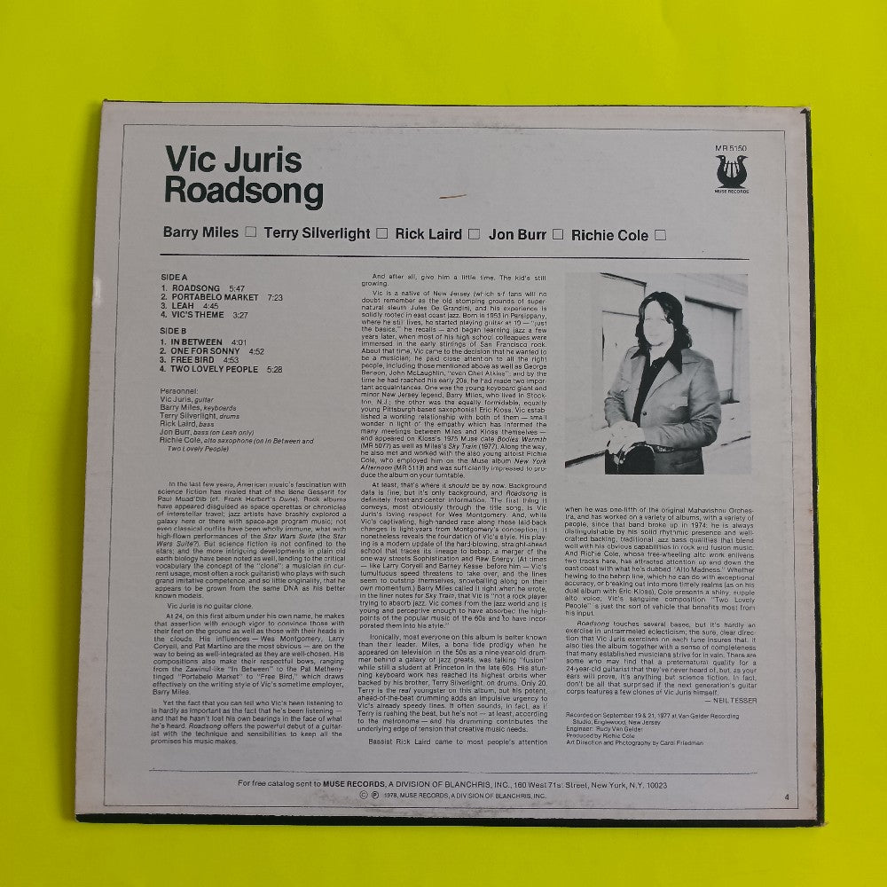 Vic Jurvis - Roadsong - 1978 - MR 5150 - Used - EX - Vinyl
