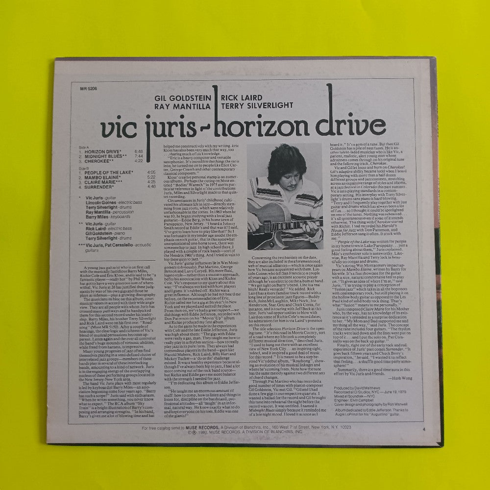 Vic Juris - Horizon Drive - 1980 - MR 5206 - Used - VG++ - Vinyl