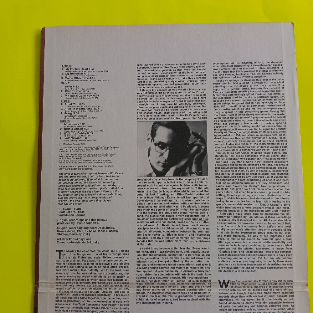 Bill Evans - The Village Vanguard Sessions - 1973 - MSP 47002 - Used - VG++ - Vinyl