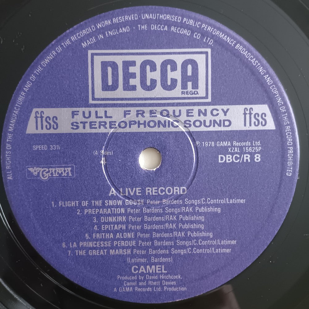 Camel - A Live Record UK - 1978 - DBC-R7/8 - Used - EX - Vinyl