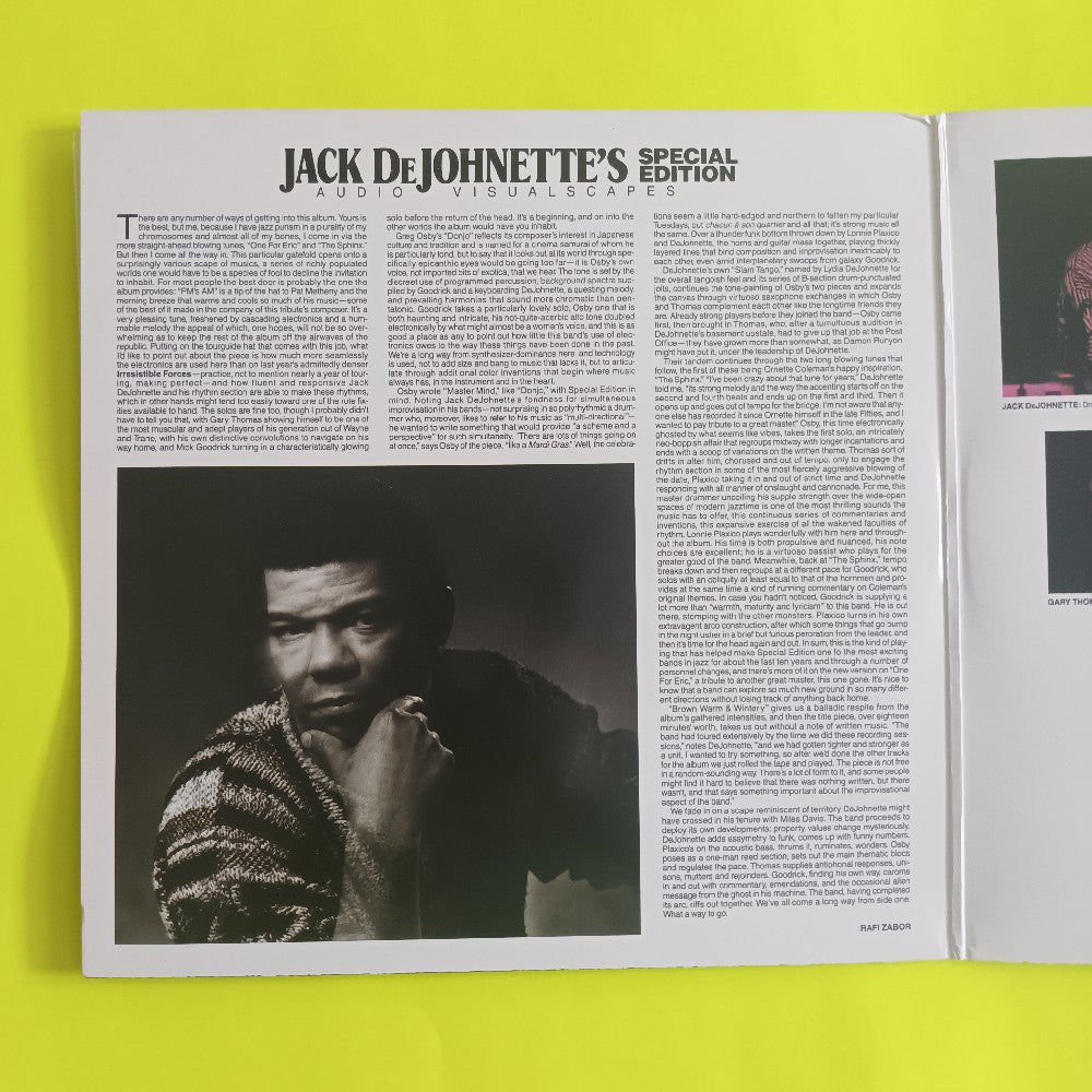 Jack DeJohnette's Special Edition - Audio Visualscapes PROMO - 1988 - MCA2-8029 - Used - EX - Vinyl