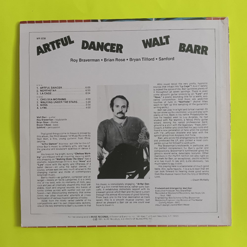 Walt Barr - Artful Dream - 1981 - MR 5238 - Used - EX - Vinyl