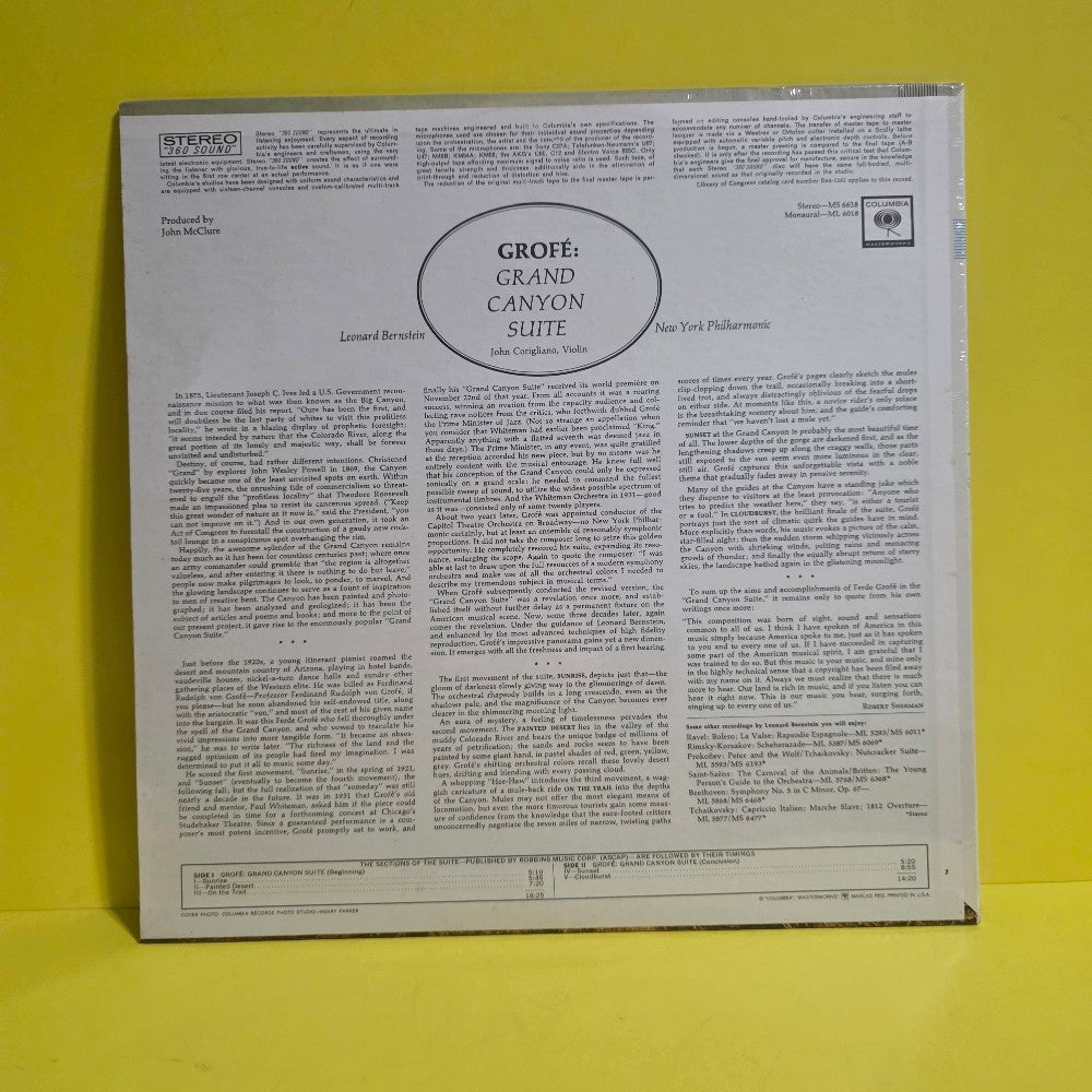 Grofe' Leonard Bernstein  - Grand Canyon Suite - 1964 - MS 6618 - New - Sealed - Vinyl