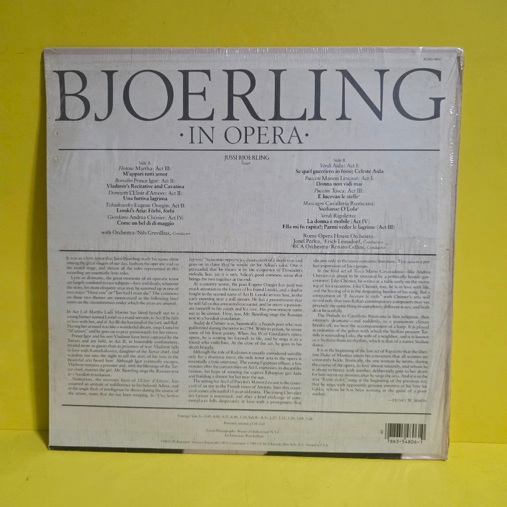 Bjoerling - In Opera - 1983 - AGM1-4806 - New - Sealed - Vinyl