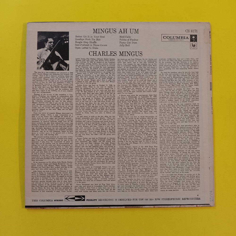 Charlie's Mingus - Mingus Ah Um - 1981 - PC 8171 - Used - VG++ - Vinyl