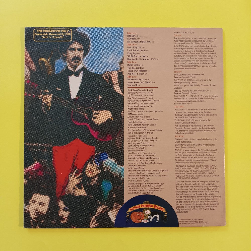 Frank Zappa - Tinsel Town Rebellion PROMO - 1981 - 2PW 37336 - Used - VG++ - Vinyl