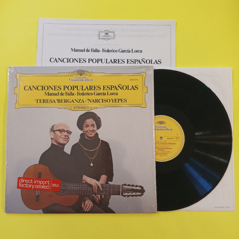 Teresa Berganza & Narciso Yepes - Cantonese Populares Espanolas GERMANY - 1977 - Used - NM - Vinyl