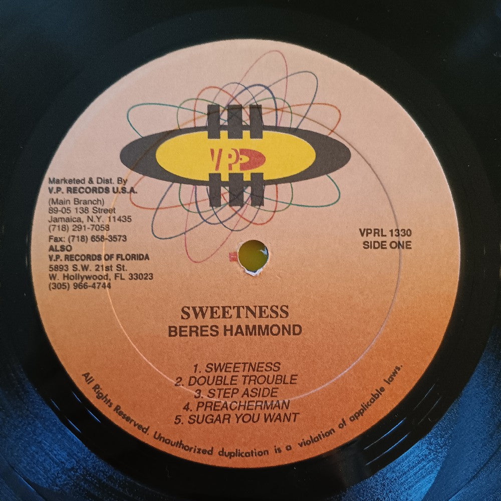 Beres Hammond - Sweetness - 1993 - VPRL 1330 - Used - VG++ - Vinyl