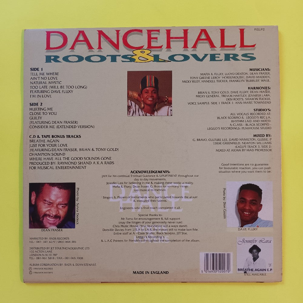 Jennifer Lara - Dancehall Roots & Lovers - 1994 - RSLP2 - Used - VG++ - Vinyl