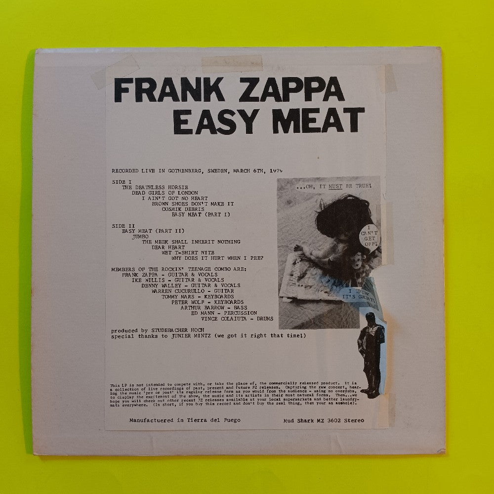 Frank Zappa - Easy Meat - 1980 - MZ 3602 - Used - VG++ - Vinyl