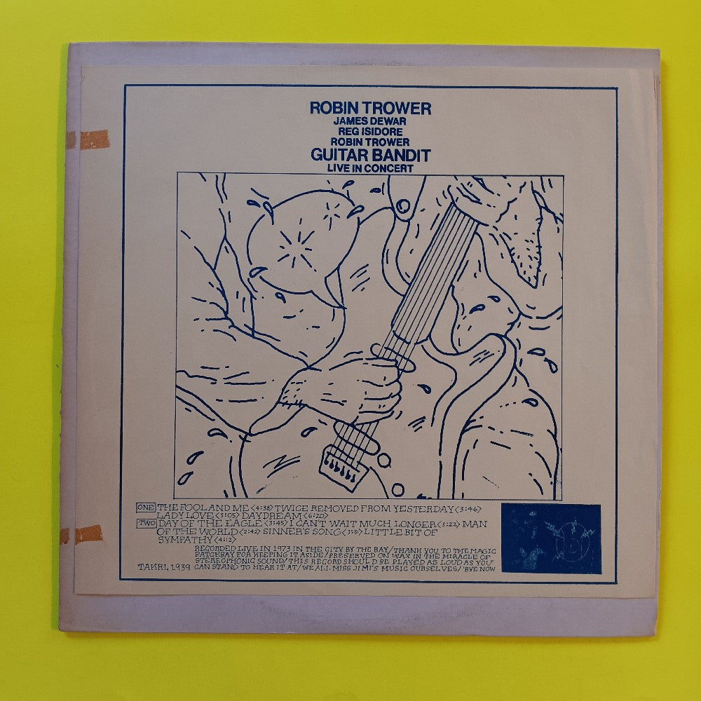 Robin Trower - Guitar Bandit Live In Concert - 1973 - TAKRL 1939 - Used - VG++ - Vinyl