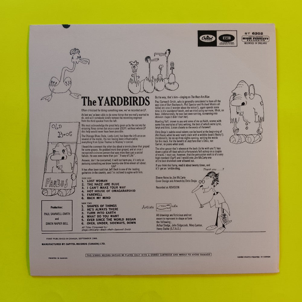 Yardbirds - Over Under Sideways Down CANADA - ST 6202 - Used - VG++ - Vinyl
