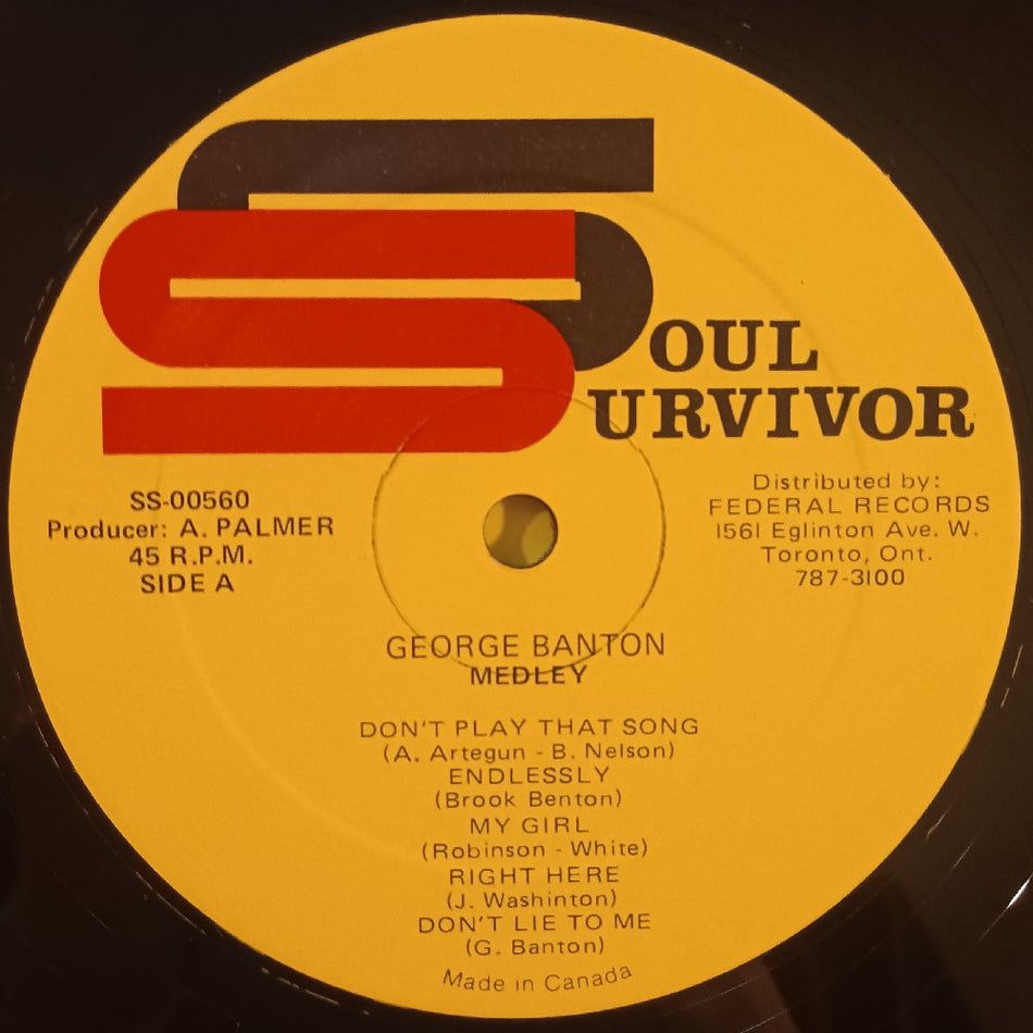 George Banton - Medley (Don't Play That Song)  - SS-00560 - Used - VG++ - Vinyl
