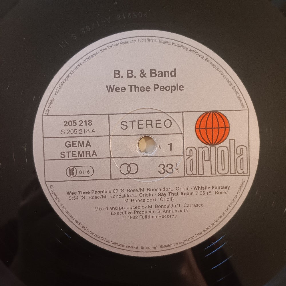 B. B. And Band - Wee Thee People GERMANY - 1982 - 205 218 - Used - VG++ - Vinyl