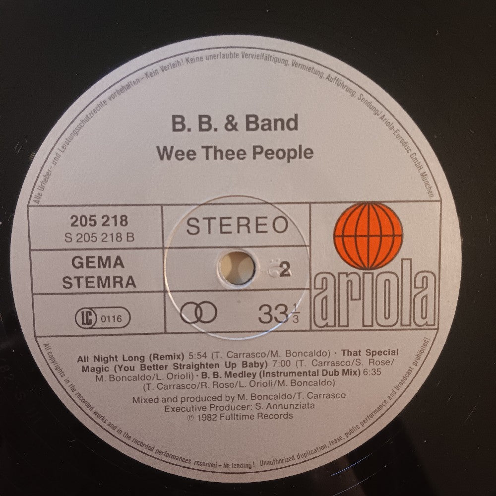 B. B. And Band - Wee Thee People GERMANY - 1982 - 205 218 - Used - VG++ - Vinyl