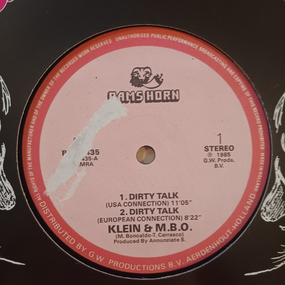 Klein & M. B. O.  - Dirty Talk HOLLAND Italo-Disco - 1985 - RHR 3435 - Used - VG++ - Vinyl