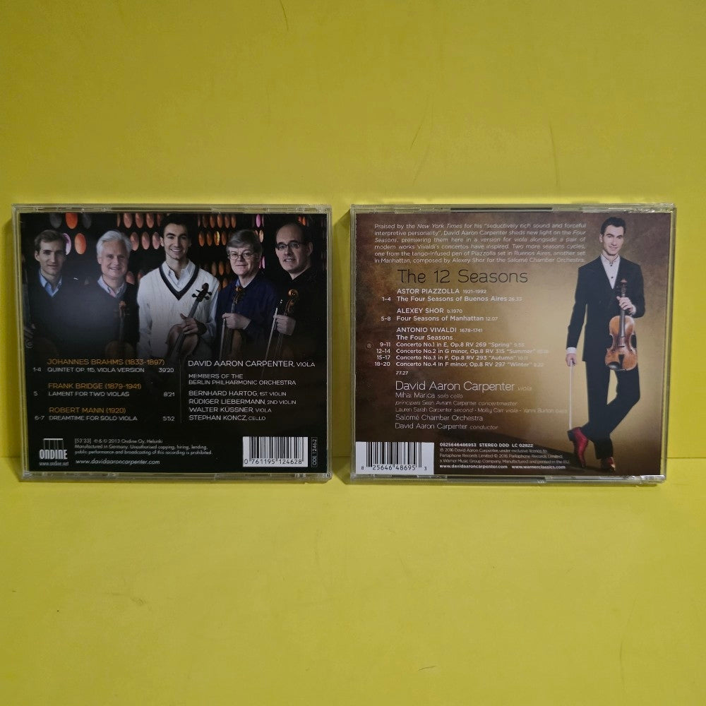 David Aaron Carpenter With Members Of The Berlin Philharmonic Orchestra - Lot Of 2 CDs Autograph David A. Carpenter Johannes Brahms / Frank Bridge / Robert Mann  - 2013 - ODE 1246-2 - Used - EX - CDs