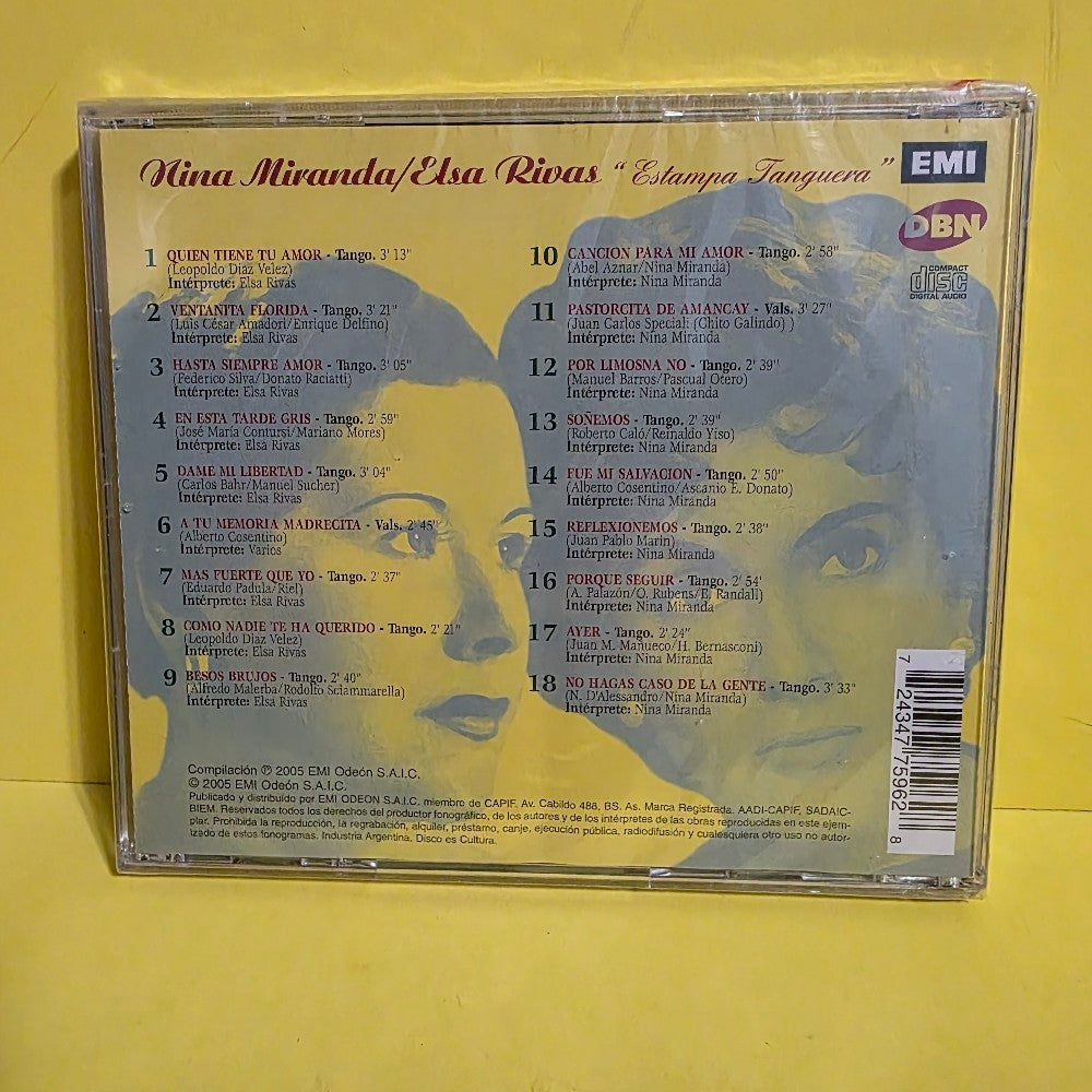 Elsa Rivas / Nina Miranda - Estampa Tanguera - 2005 - 7243 4 77596 2 - New - Sealed - CDs