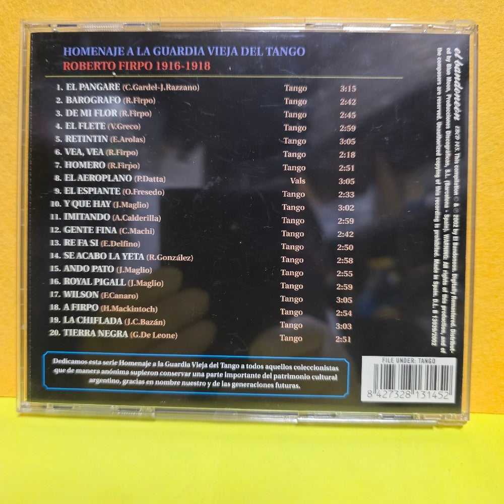 Roberto Firpo - Y Su Orquesta Tipica 1916 - 1918 TANGO - 2002 - EBCD 145 - Used - VG+ - CDs