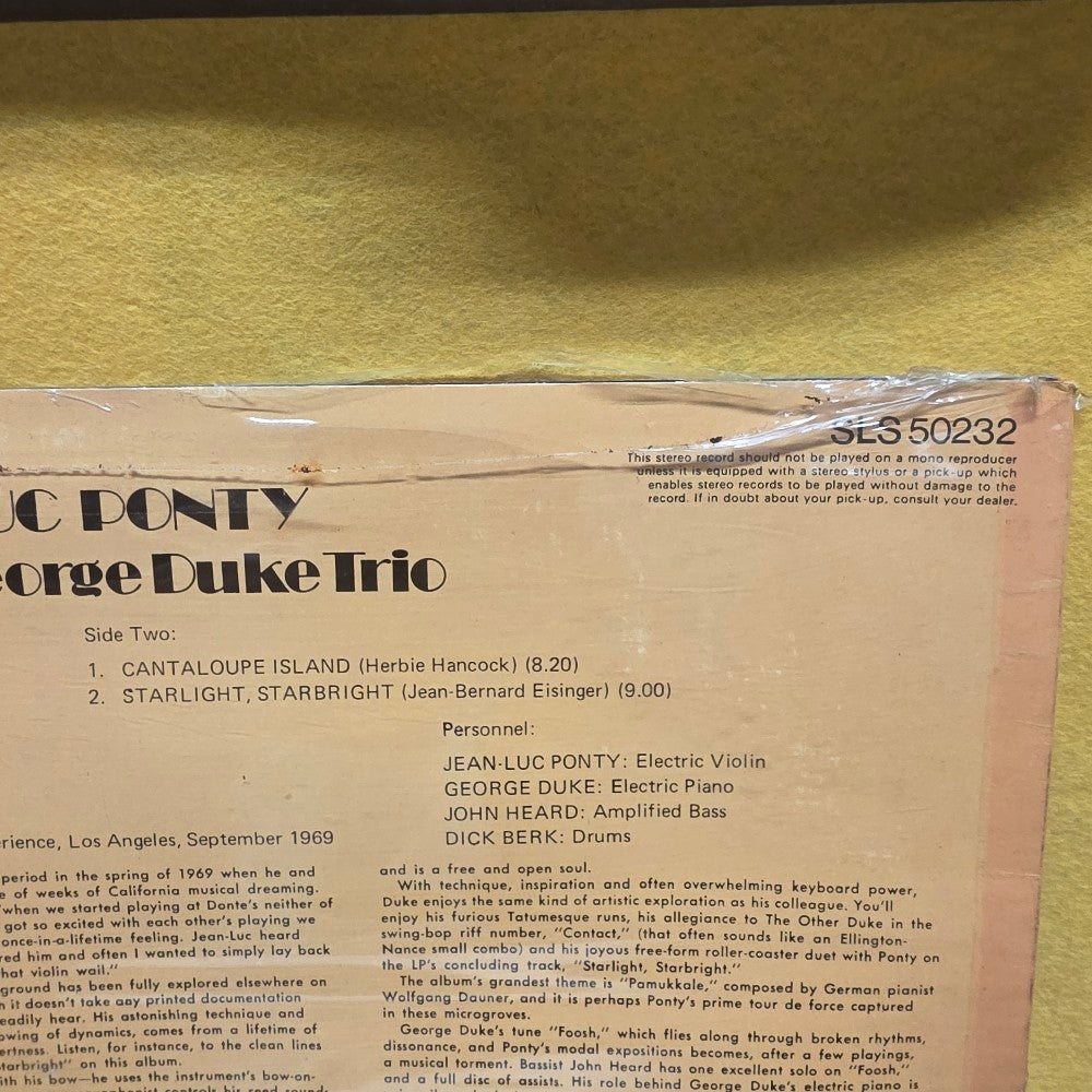Jean-luc Ponty With The Gerge Duke Trio - Live In Los Angeles - 1970 - SLS 50232 - New - Sealed - Vinyl