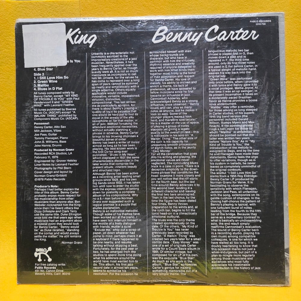 Benny Carter  - The King / Promo  - 1976 - 2310-768 - New - Sealed - Vinyl