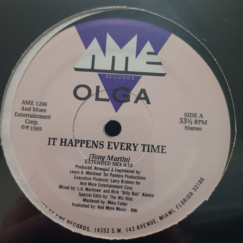 Olga - It Happens Every Time 12" - 1989 - AME 1206 - New - Sealed - Vinyl