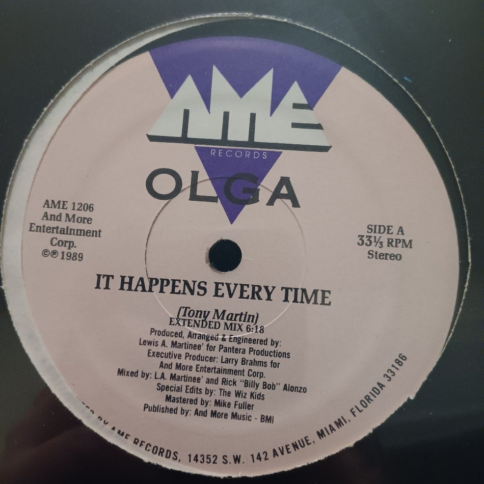 Olga - It Happens Every Time 12" - 1989 - AME 1206 - New - Sealed - Vinyl