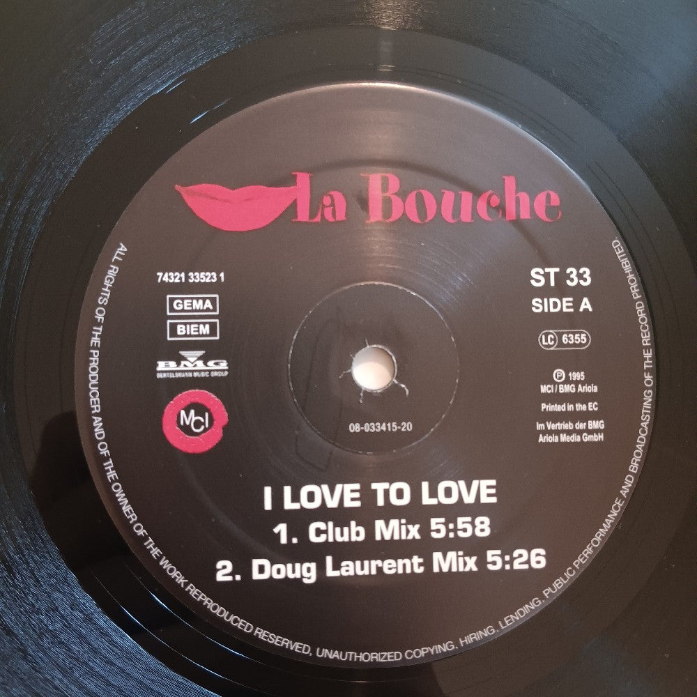 La Bouche - I Love To Love / Forget Me Nots GERMANY - 1995 - 74321 33523 1 - Used - VG++ - Vinyl