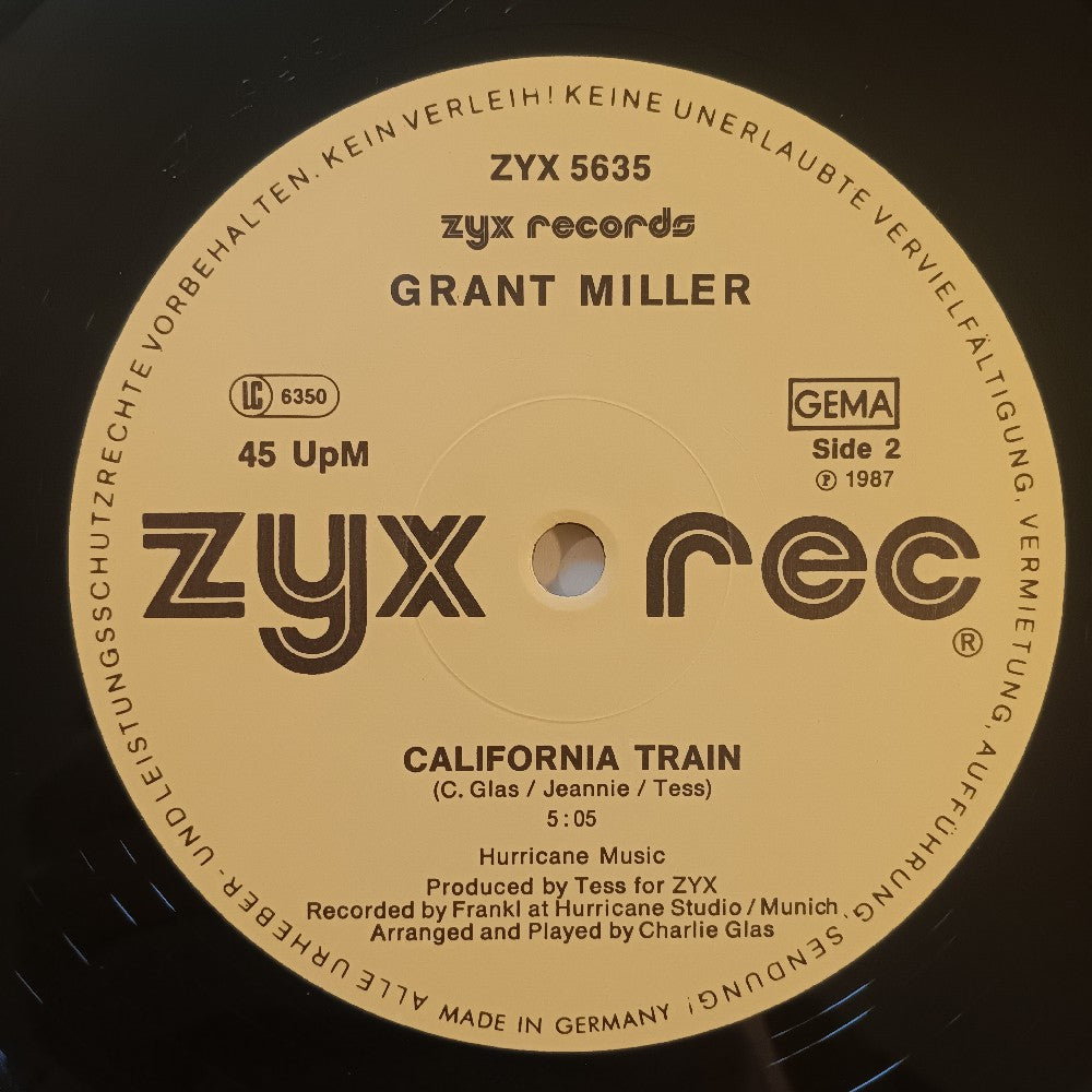 Grant Miller - Wings Of Love GERMANY ITALO-DISCO - 1987 - ZYX 5635 - Used - EX - Vinyl