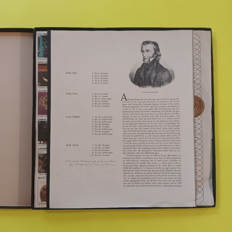 Michael Rabin - Paganini: Caprices Op. 1 For Unaccompanied Violin 2LP Box Set - 1959 - PBR 8477 - Used - VG++ - Vinyl