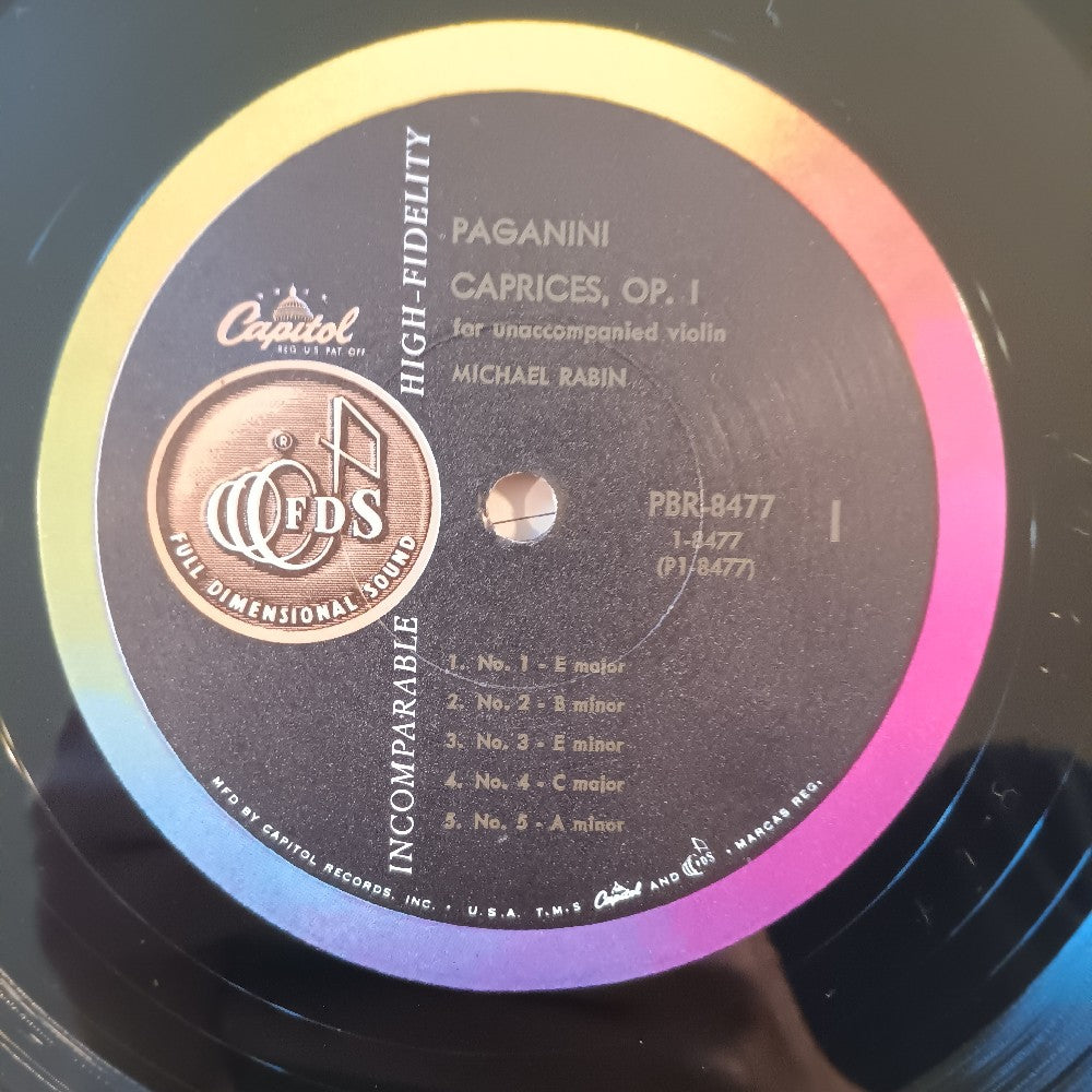 Michael Rabin - Paganini: Caprices Op. 1 For Unaccompanied Violin 2LP Box Set - 1959 - PBR 8477 - Used - VG++ - Vinyl