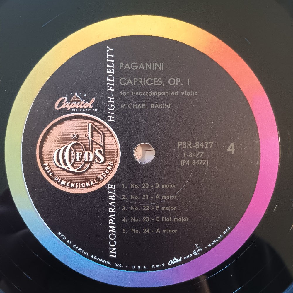 Michael Rabin - Paganini: Caprices Op. 1 For Unaccompanied Violin 2LP Box Set - 1959 - PBR 8477 - Used - VG++ - Vinyl