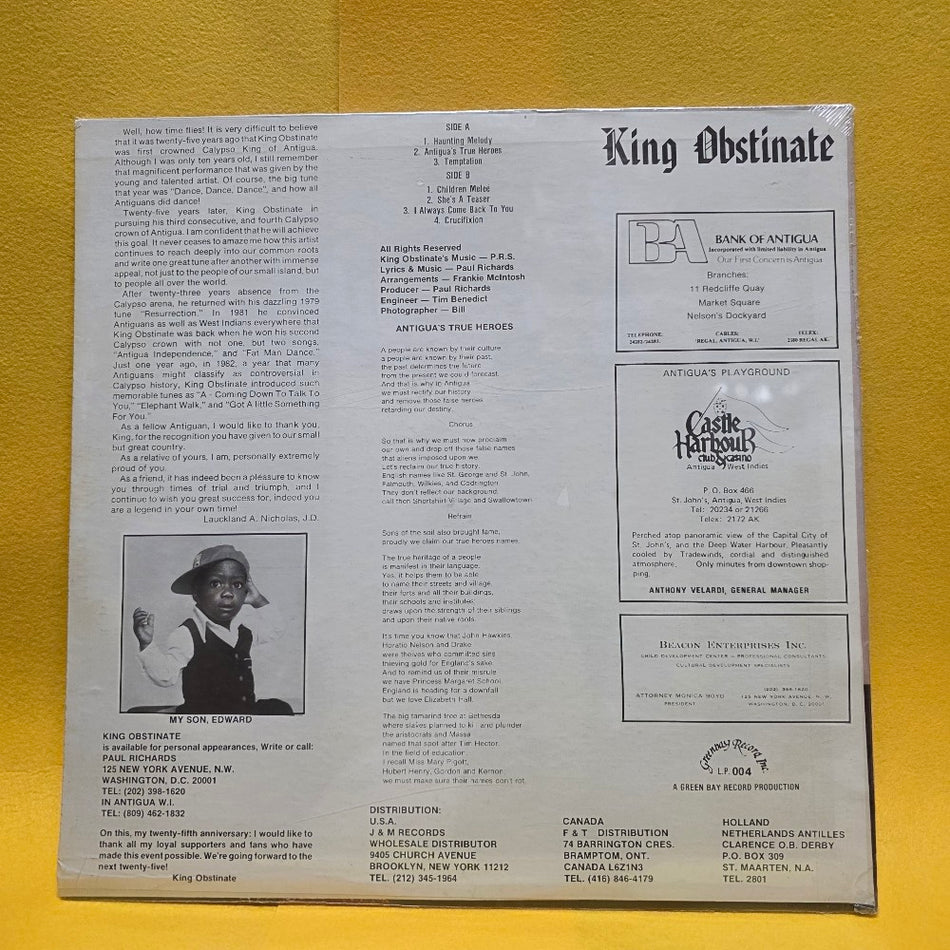 King Obstinate - 25th Anniversary  - 1982 - L.P.-004 - New - Sealed - Vinyl