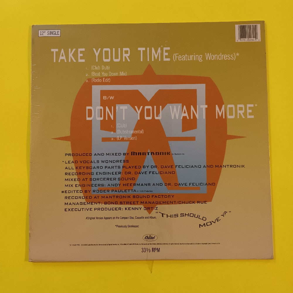 Mantronix - Take Your Time - 1990 - V-15579 - New - Sealed - Vinyl