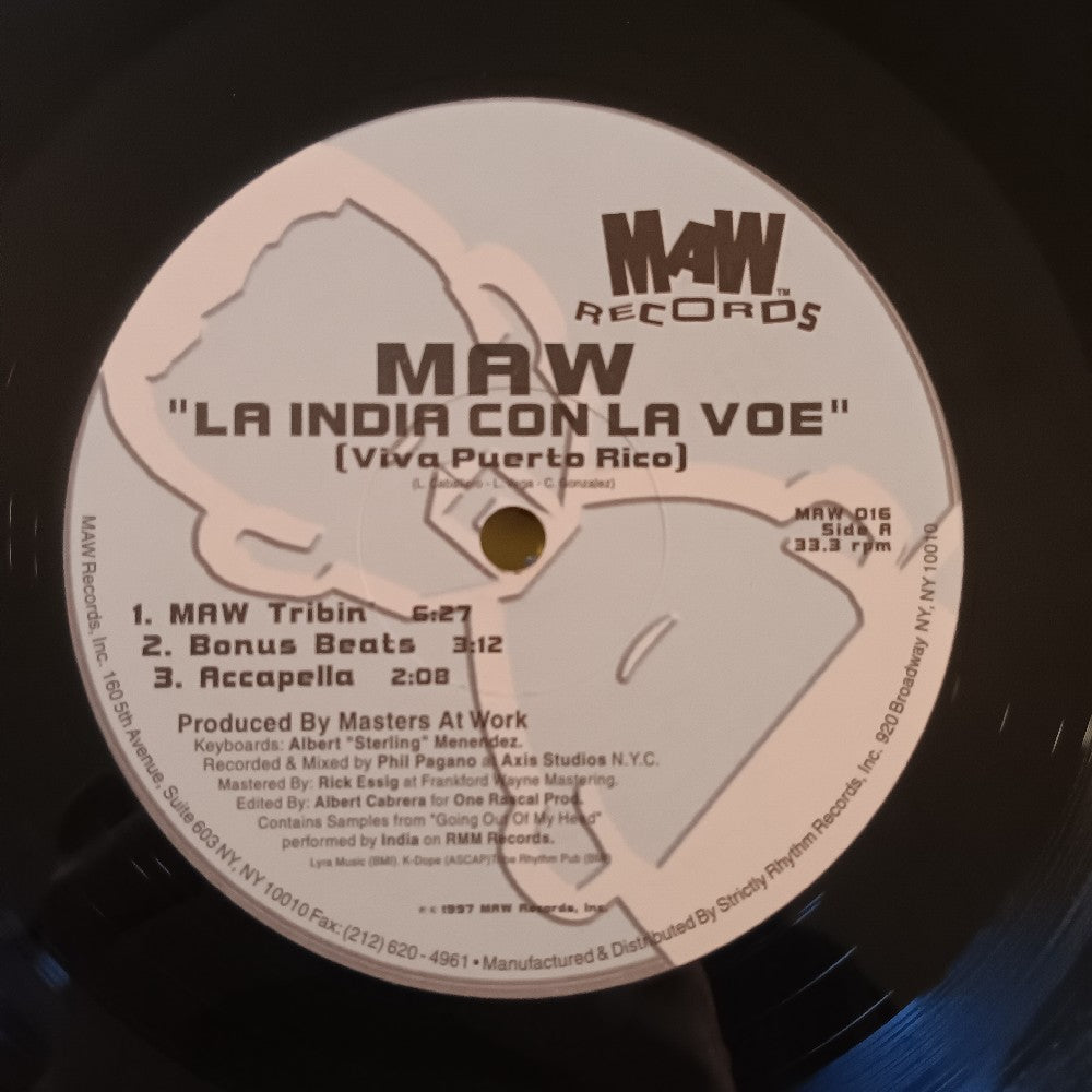 MAW - La India Con La Voe (Viva Puerto Rico) - 1997 - MAW 016 - Used - VG++ - Vinyl