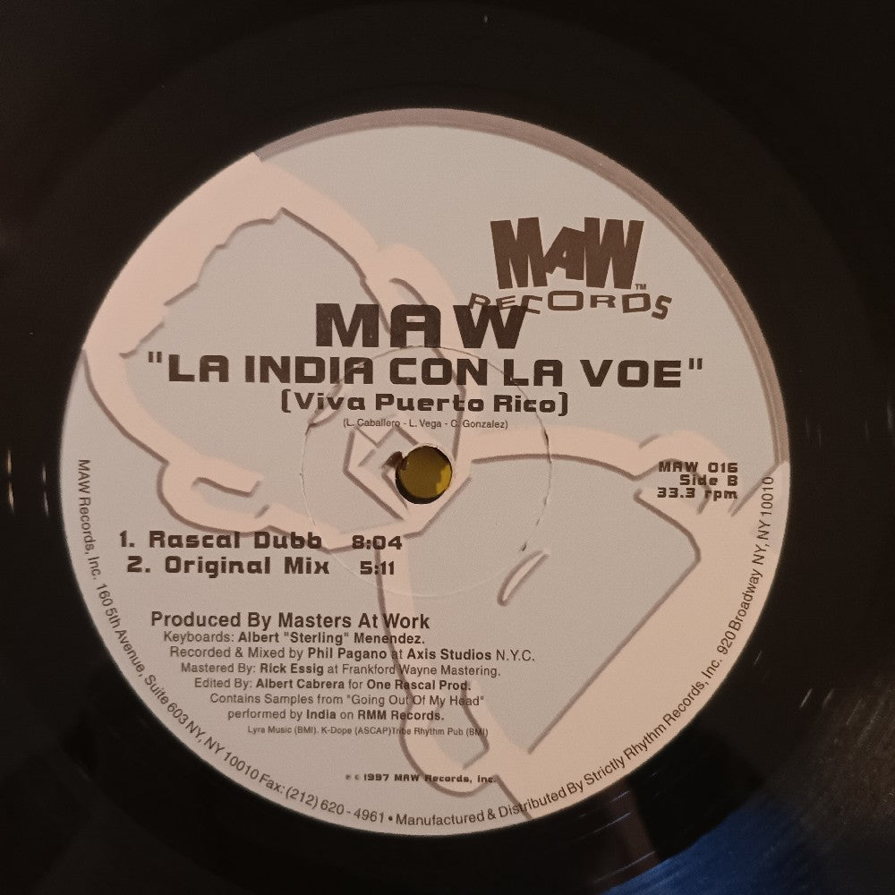 MAW - La India Con La Voe (Viva Puerto Rico) - 1997 - MAW 016 - Used - VG++ - Vinyl