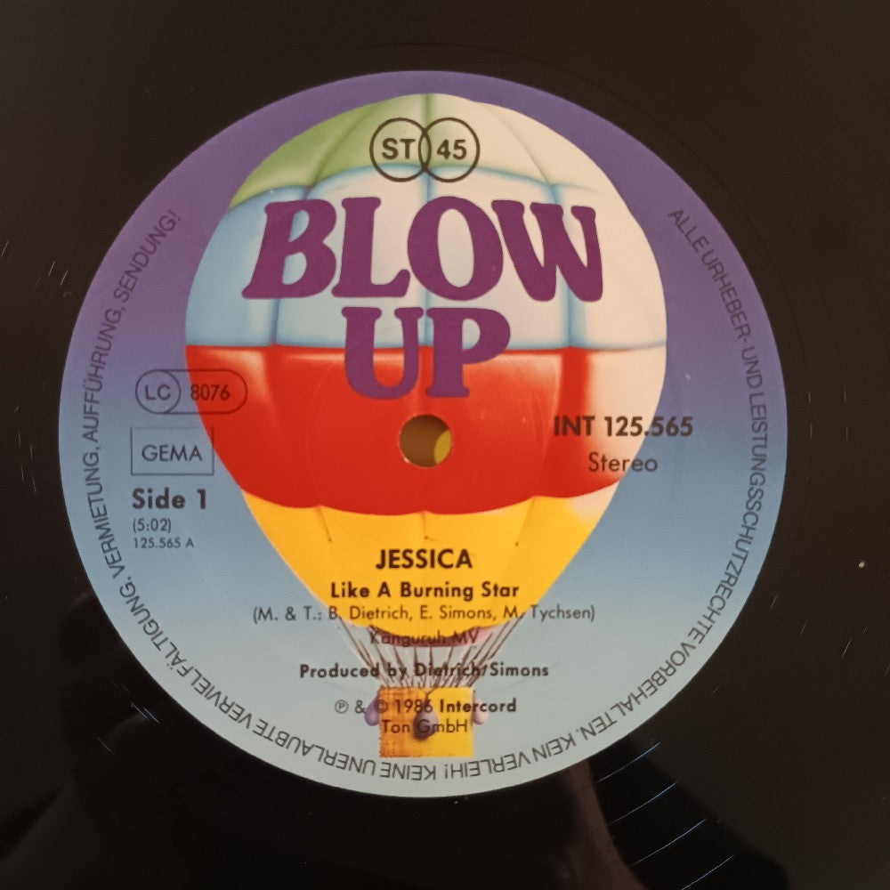 Jessica - Like A Burning Star GERMANY ITALO-DISCO - 1986 - INT 125.565 - Used - VG++ - Vinyl