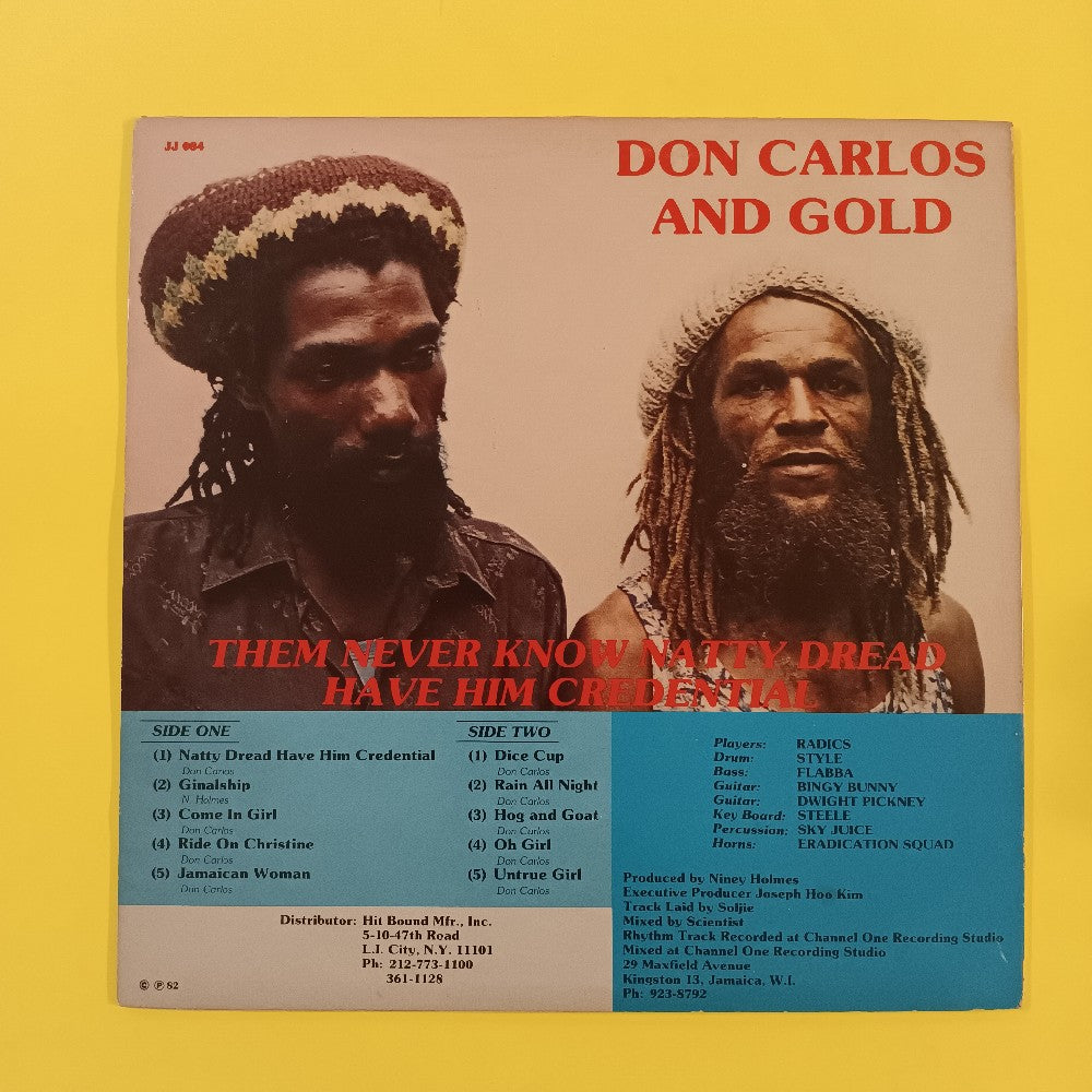 Don Carlos & Gold - Them Never Know Natty Dread Have Him Credential - 1982 - JJ 084 - Used - VG+ - Vinyl