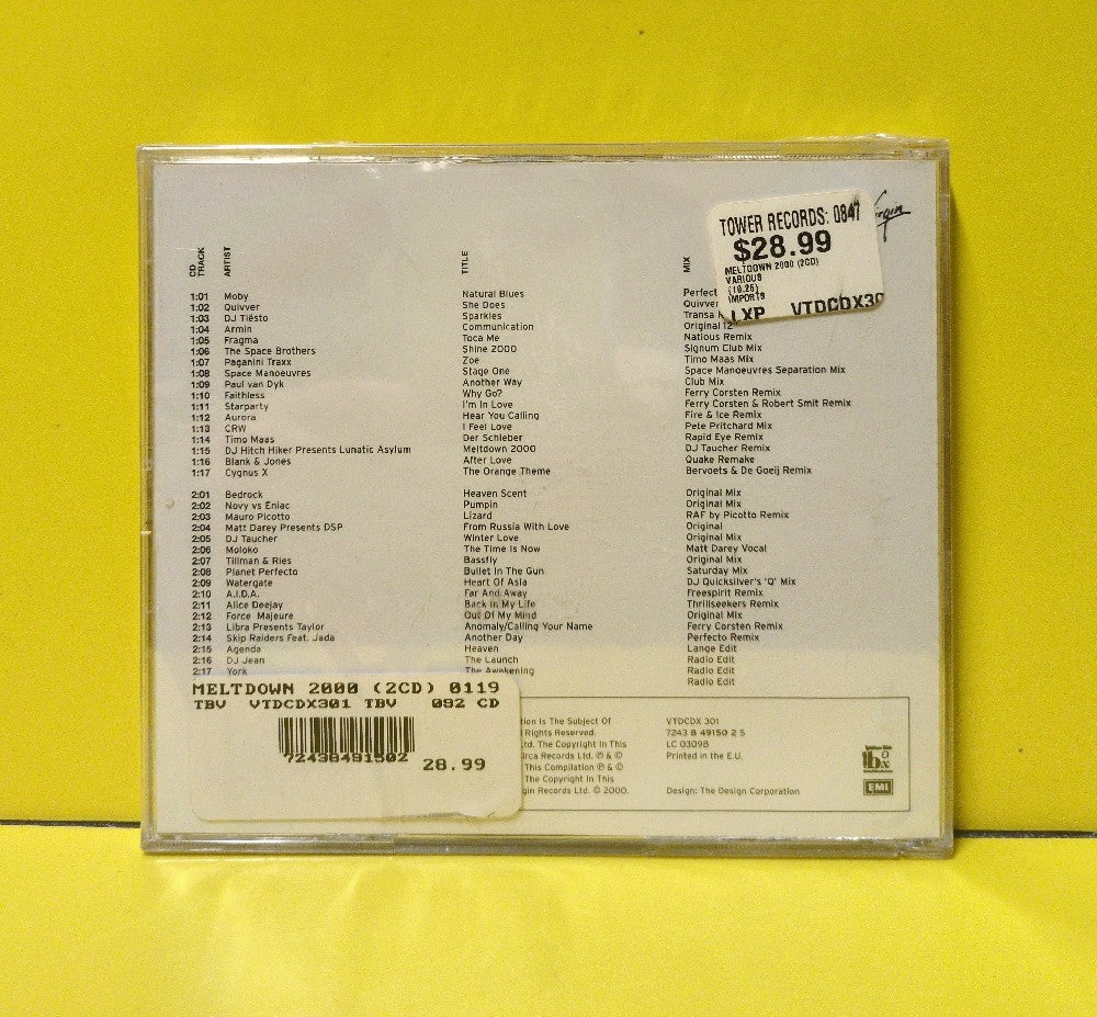 Various - Meltdown 2000: New Trance - 2000 - VTDCDX 301 - New - Sealed - CDs - 2xCD Set - UK Import - No Slipcase